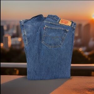 Levis 501 Button Fly Distressed Blue Jeans Measure 40 X 30 Made 2018